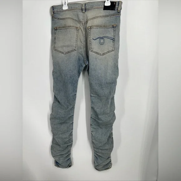 R13 Skywalker Gathered Skinny Jeans In Leyton Stretch Mens Size 32
